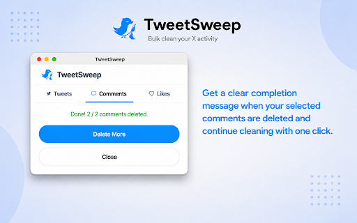 TweetSweep :: Sweep away your X/Twitter tweets, comments, and likes with time filters.