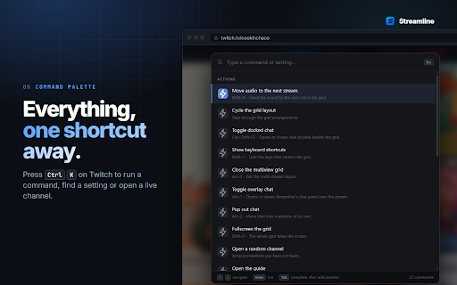 Streamline :: Streamline your Twitch experience with custom chat overlay, filtering, and more.