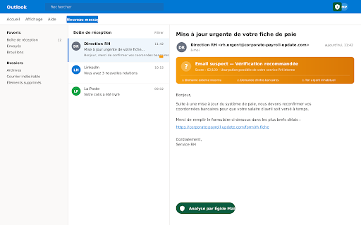 Égide Mail :: Protection anti-phishing temps réel dans Gmail, Outlook, Yahoo et tous les webmails. Détection par IA en un clic.