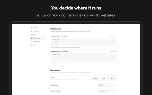 EUC: Automatic Currency & Unit Converter :: Automatically convert prices, currencies, and measurement units while browsing the web.