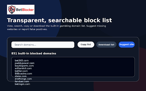 BetBlocker :: Blocks access to known gambling websites with privacy-first browser protection.