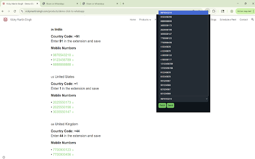 Click to WhatsApp :: Detect numbers and send WhatsApp instantly with templates