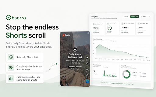 Obserra - YouTube Time Limit & Insights :: Master your YouTube habits with tools for limits, insights, and productivity. Stay focused and achieve your goals effortlessly.