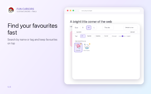 Fun Cursors — Custom Cursor & Cursor Trails :: Cute custom cursors and sparkle cursor trails. Upload your own, resize, and keep every link clickable.