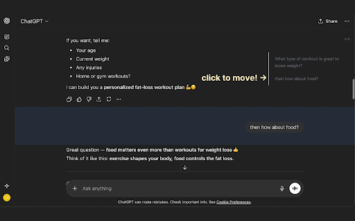 ChatGPT Question Sidebar :: Display all your ChatGPT questions in a convenient sidebar. Click any question to smoothly scroll to it.