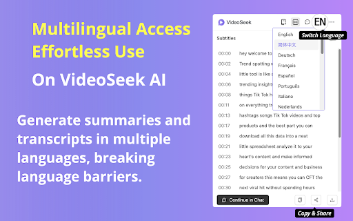 VideoSeek: AI Video Summarizer for YouTube & Transcripts :: VideoSeek: Instantly summarize YouTube/BiliBili/TikTok Key points, mind maps & subs. For students/creators Try free!