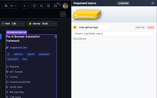 Improv - AI Userscript Creator :: Create custom userscripts for any website using AI. Fix bugs, add features, and customize pages with LLM assistance.