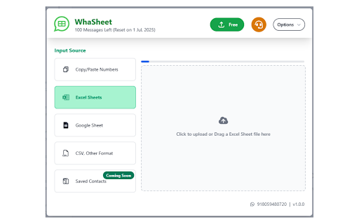 Whasheet Bulk WA Sender - Excel, Google Sheets (ex Wapitalia) :: Whasheet lets you send bulk WhatsApp™ messages with text, images & files straight from Google Sheets or Excel—fast, easy, and smart.