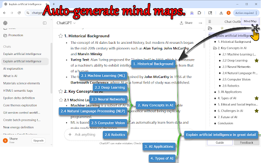 Chat Outline Plus - Navigation & Bookmark tool for ChatGPT, DeepSeek & more :: Easily manage long chats, get a clear view of content, bookmark key points, and navigate conversation flow.