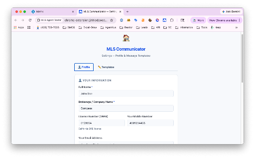 MLS Communicator :: Instantly compose professional SMS messages to listing agents from any MLS page — auto-detects agent name, phone, and address.