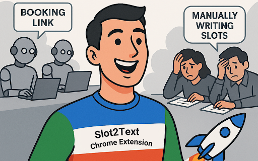 Slot2Text - for Google Calendar: Pick, Convert & Propose Time Slots :: Keep scheduling human. Propose time slots from Google Calendar — clean, personal, no links. Includes time formatting & conversion.