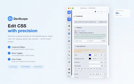 DevScope – Developer Tools :: Advanced developer tools for analyzing, inspecting, and debugging web pages directly in your browser.