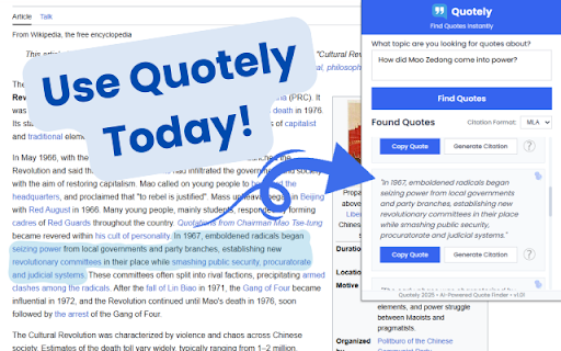 Quotely - AI Quote Finder :: Find relevant quotes on any webpage using AI-powered fuzzy matching