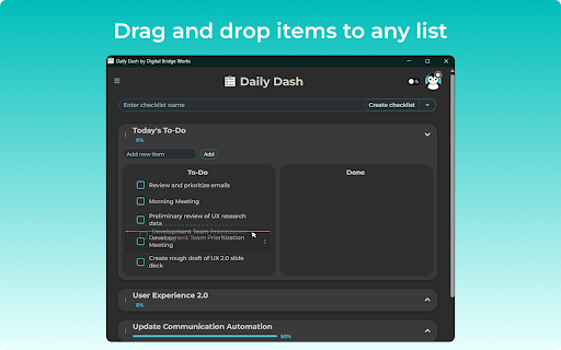 Daily Dash :: Organize your daily tasks efficiently with Daily Dash.