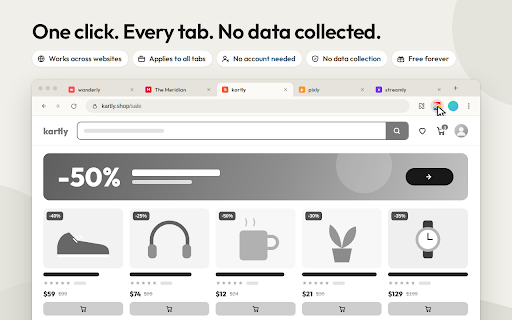 Monochromio: One-Click Greyscale for Websites :: Make any website grayscale in one click. Black and white monochrome mode to cut distractions, calm your feed and stay focused.