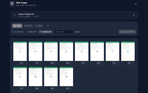 PDF Cutter - Split, Merge & Reorder Pages :: Free PDF tool to split, merge, reorder & extract pages. Works offline - no upload, no signup. All processing done locally.
