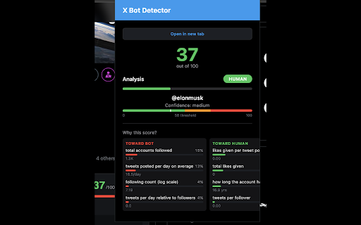 X Bot Detector :: Scores X bots in real time. Catch suspicious profiles and replies the moment you see them, with the signals behind every call.