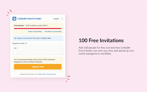 LinkedIn Event Inviter by SimpleLi :: Streamline inviting people to your LinkedIn events