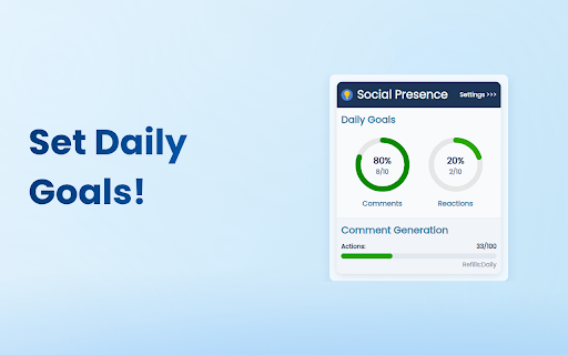 Social Presence: Boost Your LinkedIn with AI :: Linkedin with Superpowers! Posts Filtering, Post Gifs, Daily Goals, Ideas to Comment, Full Tagline, Navigation Shortcuts