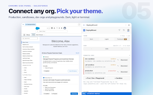 DeployWizard :: Deploy Salesforce metadata between orgs in a few clicks from a side panel.