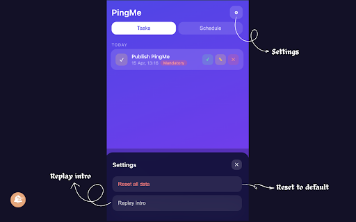 PingMe :: Smart reminders with task and schedule management.