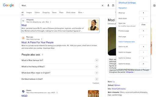 Search navigator :: Navigate search results with shortcuts
