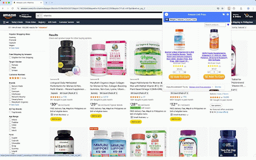 Unit Price Shopper :: Filters items on Amazon, Walmart, and Albertsons brand pages (Albertsons, Safeway, etc.) by unit price.