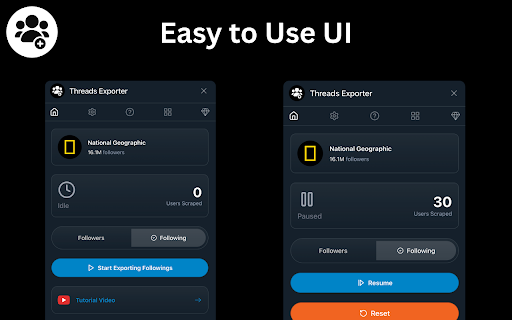 Threads Exporter - Export Threads Followers and Following :: Threads Exporter - Scrape and export Threads followers & following to CSV, Excel, or JSON. Easy social media data tool.