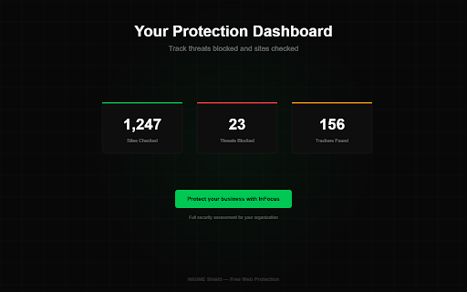 INGINE Shield :: Bank Guard, prompt-injection scanner, PII paste guard, AI typosquat blocker. Tamper-evident browser defense from INGINE Bermuda.