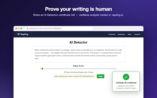 AI Content Detector: ChatGPT, Claude, Gemini :: Quickly check if any content was AI generated, and make sure your writing isn't!