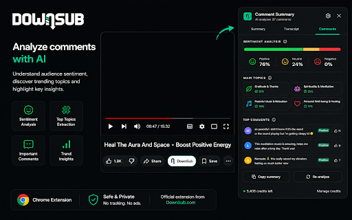 DownSub - Subtitle & Transcript Downloader: YouTube, Netflix, Viki :: Subtitles for YouTube, Viki, iQIYI, Netflix & WeTV: download SRT/VTT/TXT, translate & show on the video. Pro: AI summary.