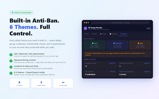 Facebook Groups Post Bot :: Automatically post to multiple Facebook groups. Schedule posts, manage campaigns, track history, and grow your reach with one click.