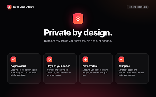 TikTok Mass Unfollow - Bulk Following & Friends Remover :: Unfollow Tiktok Following & Friends automatically via direct API calls. Fast, reliable, no page-clicking.