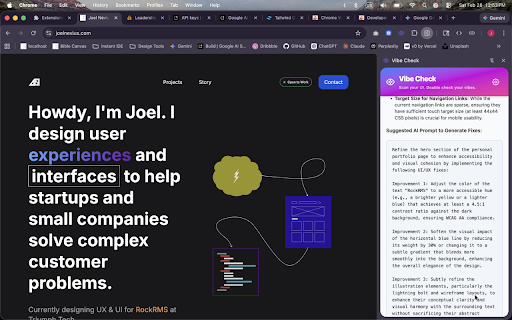 Vibe Check :: Real-time design feedback and vibe checks for your web apps using AI.