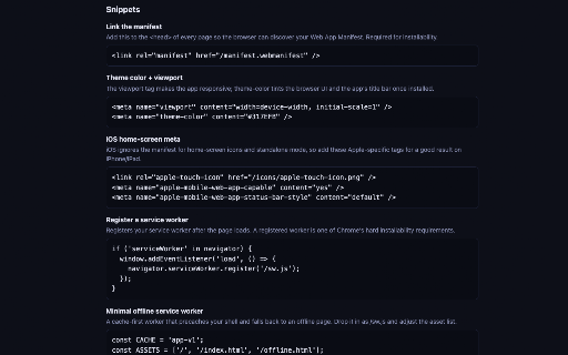 PWA & Installability Inspector :: Audit any site for PWA installability — manifest, service worker, icons, offline & Fugu APIs — with actionable fixes.