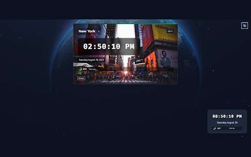 panotime :: Transform your new tab page into a beautiful world clock dashboard - the elegant way to track time across multiple time zones.