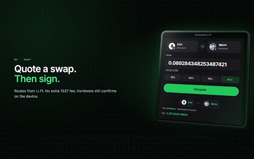 1337 Wallet :: An EVM wallet for hackers. Privacy and power. No analytics. No 1337 server.