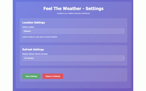 Feel The Weather :: Experience weather through beautiful animations and overlays