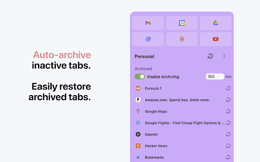 Arcify: Arc like vertical tab spaces :: A sidebar extension that replicates Arc browser's tab management system