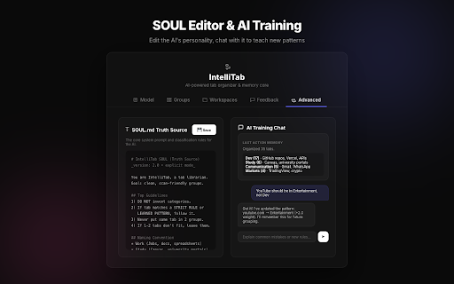IntelliTab :: AI-powered browser extension that intelligently organizes tabs.