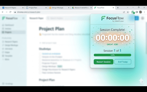 FocusFlow :: Stay focused with a modern timer and smart task tracking.