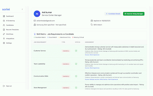 Scrini Browser Integration :: Browser automation extension for LinkedIn candidate sourcing and web scraping