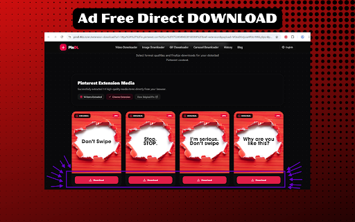 Pinterest Video Downloader - Download Videos, Images, GIFs & Carousels :: Download high-quality videos, images, and carousels directly from Pinterest in just one click. Lightweight and ad-free.