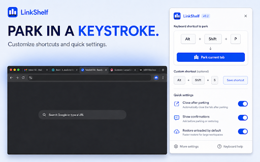 LinkShelf :: Park tabs, organize useful links, and return to them at the right time.