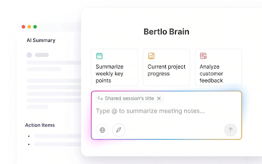 Bertlo: Record & Transcribe Meetings - Google Meet & Web Audio :: Live captions, real-time transcript & translation on Google Meet, Zoom, Teams & YouTube — AI meeting notes in 60+ languages.