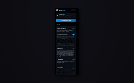 PhishTriage :: AI-powered phishing triage. Analyze suspicious emails and web pages instantly.
