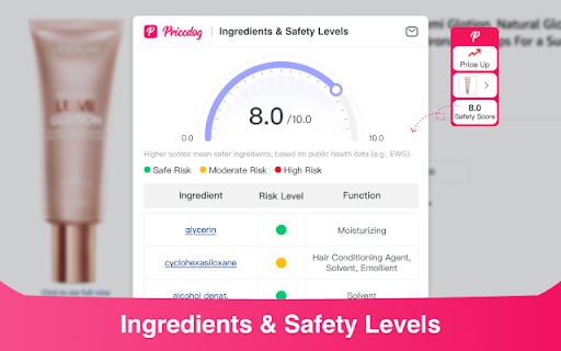 Pricedog - Amazon Price tracker & Cosmetic ingredients checker :: Track price history, Check cosmetic ingredients, Search similar products by image on Amazon, Walmart, Pinterest, Instagram and more!