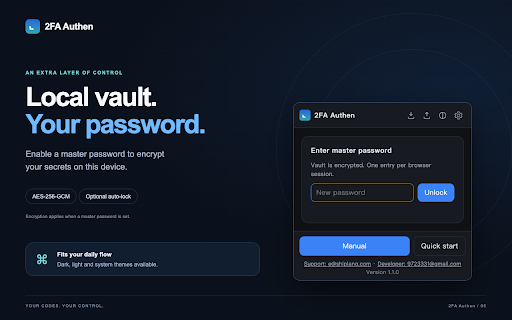 2FA verification code :: Offline TOTP two-step verification code manager: one-click scanning of webpage QR codes, batch migration and import from any…