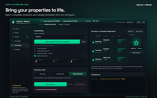 Uplytics x Wibenji: Asset Automation Tool :: Moving Upland assets in bulk, easy!
