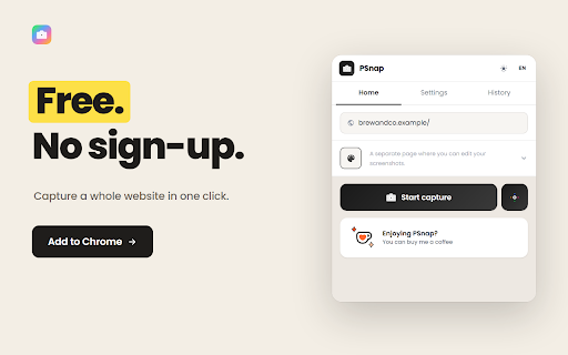 PSnap :: Crawls and screenshots your entire web app in one click. Every route, full page, exported as PNG or PDF.